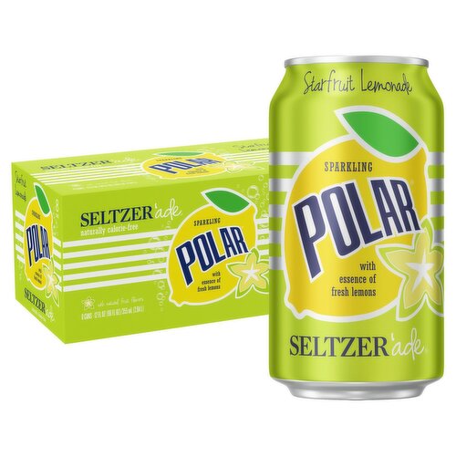 Polar Sparkling Starfruit Lemonade Seltzer'ade, 12 fl oz, 8 count