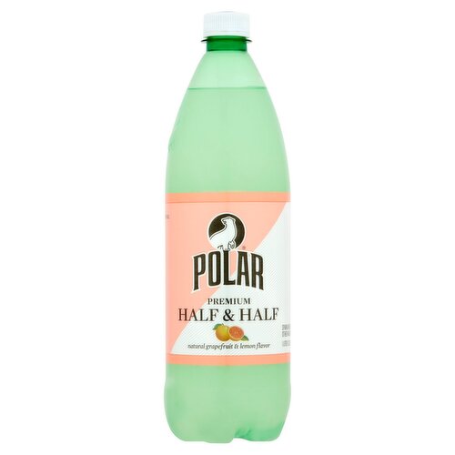 Polar Premium Half & Half Natural Grapefruit & Lemon Flavor Sparkling Beverage, 33.8 fl oz