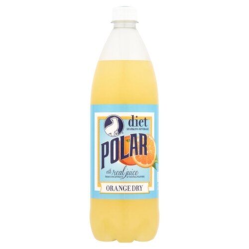 Polar Diet Orange Dry Sparkling Beverage, 1 liter