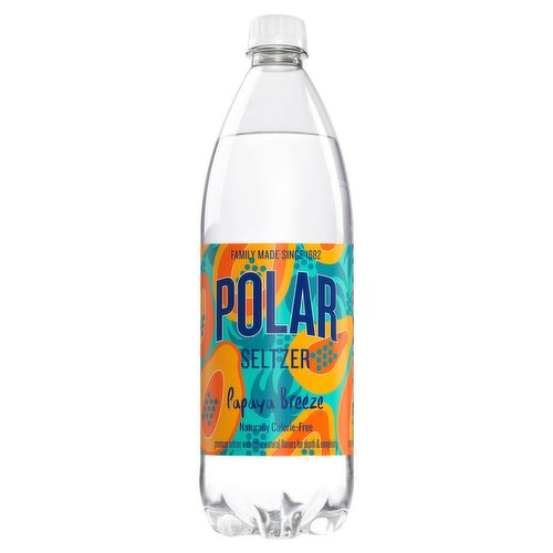 Polar Summer Papaya Breeze Seltzer Limited Edition, 33.8 fl oz