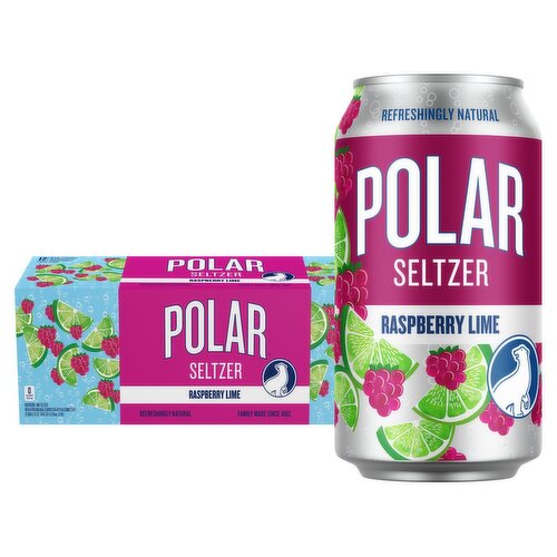 Polar Premium Raspberry Lime Seltzer, 12 fl oz, 12 count