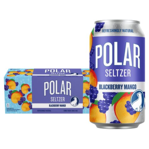 Polar Premium Blackberry Mango Seltzer, 12 fl oz, 12 count