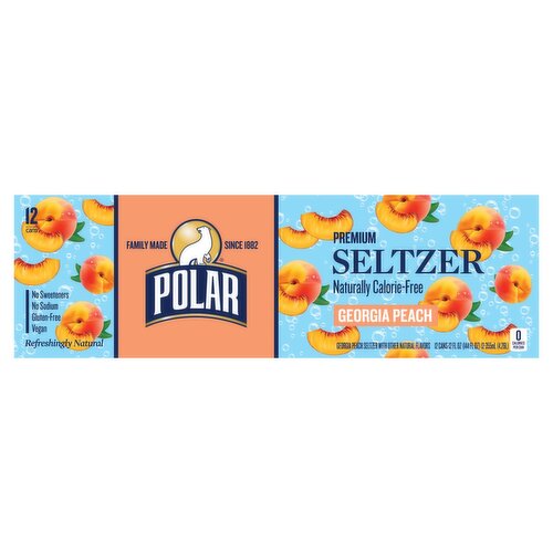 Polar Premium Georgia Peach Seltzer, 355 ml, 12 count