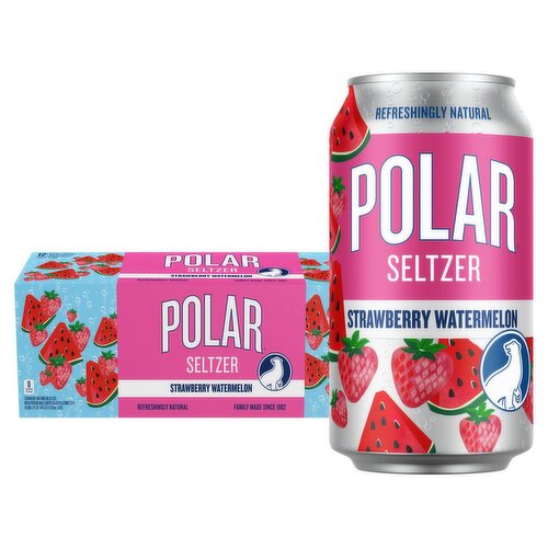 Polar Premium Strawberry Watermelon Seltzer, 12 fl oz, 12 count