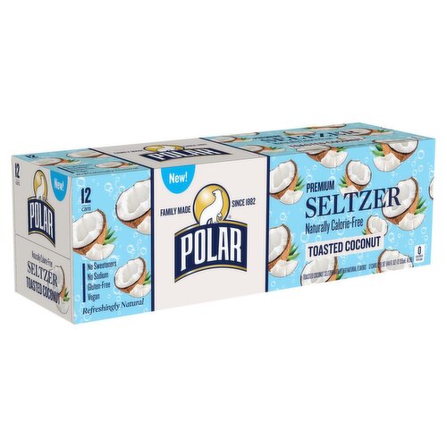 Polar Toasted Coconut Premium Seltzer, 12 fl oz, 12 count