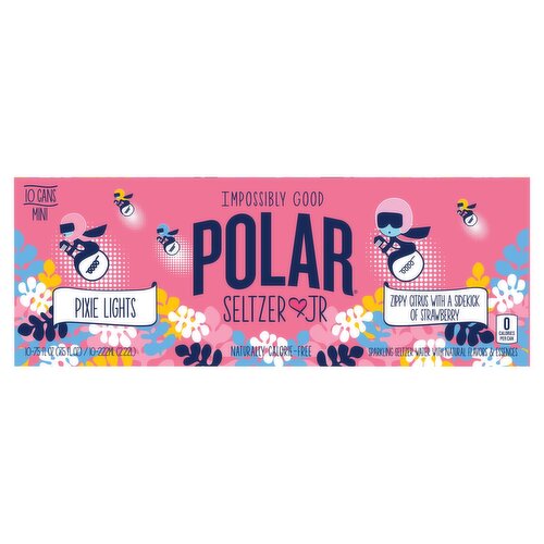 Polar SeltzerJr Pixie Lights Mini Sparkling Seltzer Water, 7.5 fl oz, 10 count