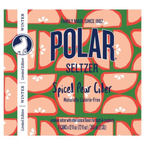 Polar Winter Spiced Pear Cider Seltzer Limited Edition, 12 fl oz, 6 count