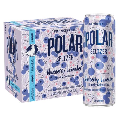 Polar Summer Blueberry Lavender Seltzer Limited Edition, 12 fl oz, 6 count