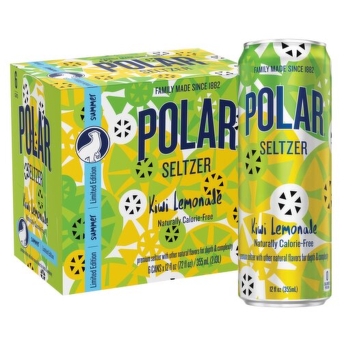 Polar Summer Kiwi Lemonade Seltzer Limited Edition, 12 fl oz, 6 count
