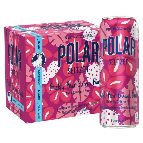 Polar Summer Prickly Pear Guava Punch Seltzer Limited Edition, 12 fl oz, 6 count