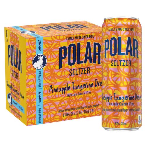 Polar Summer Pineapple Tangerine Dream Seltzer Limited Edition, 12 fl oz, 6 count