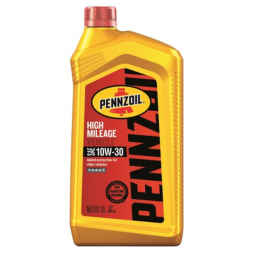 Pennzoil High Mileage Vehicle SAE 10W-30 Motor Oil, 1 qt