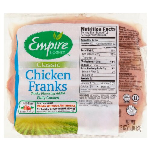 Empire Kosher Classic Chicken Franks, 16 oz