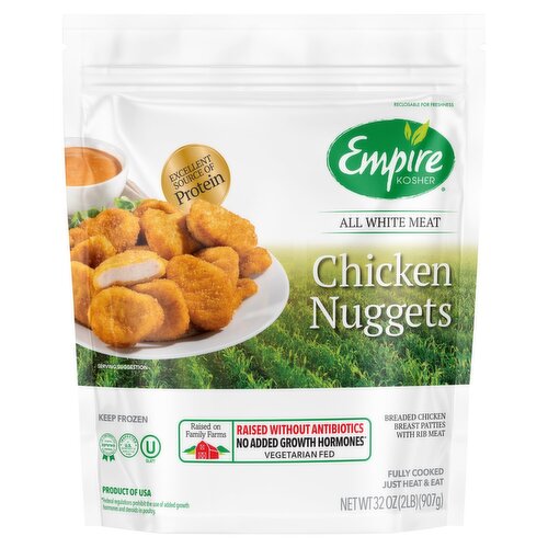 Empire Kosher All White Meat Chicken Nuggets, 32 oz