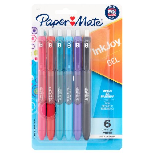 Paper Mate InkJoy 0.7mm Medium Point Gel Pens, 6 count