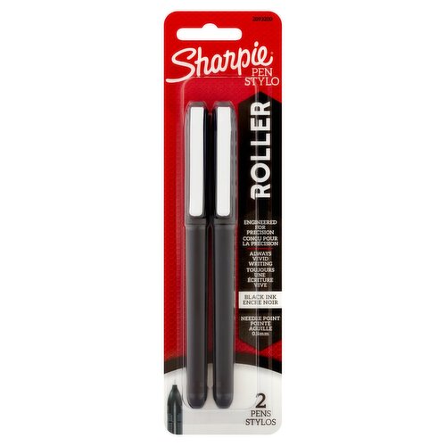 Sharpie 0.5 mm Black Ink Roller Pens, 2 count