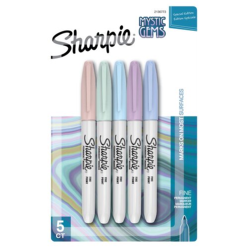 Sharpie Mystic Gems Fine Point Permanent Marker Special Edition, 5 count