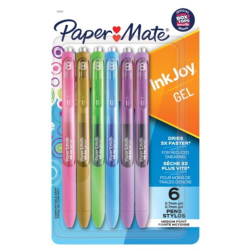 Paper Mate InkJoy Medium Point 0.7 mm Gel Pens, 6 count
