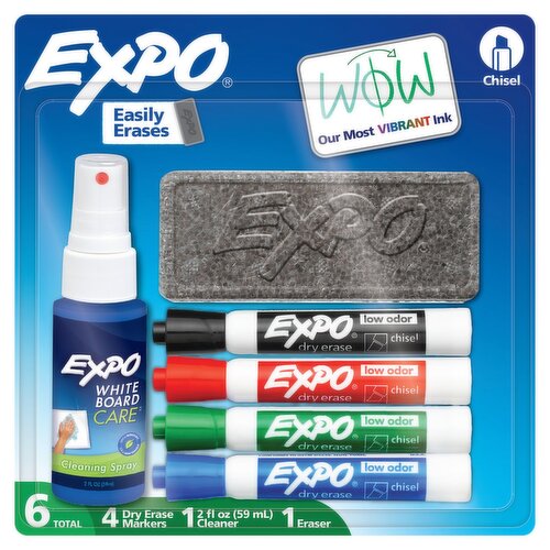 Expo Chisel Easily Dry Erase Markers Kit, 6 count