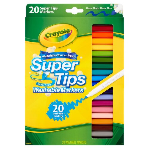 Crayola Super Tips Washable Markers, 3+, 20 count