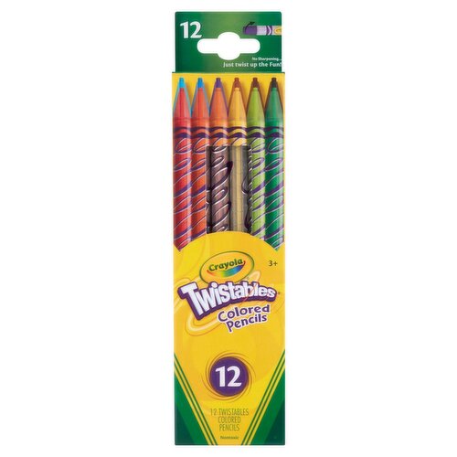 Crayola Nontoxic Twistables Colored Pencils, 12 count