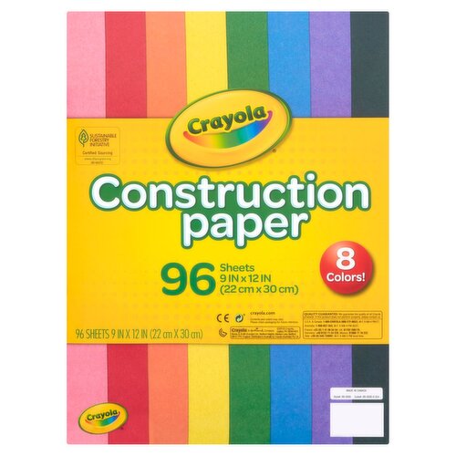 Crayola 8 Colors! Construction Paper, 96 count