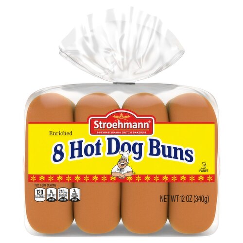 Stroehmann Enriched Hot Dog Buns, 8 count, 12 oz