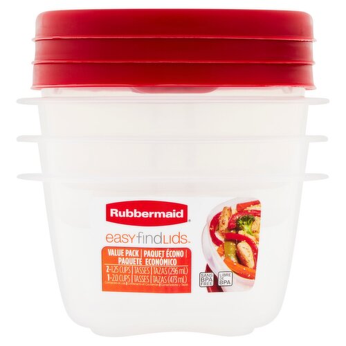 Rubbermaid Easy Find Lids Containers & Lids Value Pack, 3 count