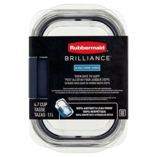 Rubbermaid Brilliance 4.7 Cup Glass Container