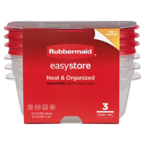 Rubbermaid Easystore Neat & Organized Lids + Bases, Rectangle, 3 count
