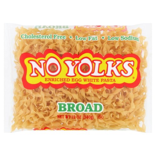 No Yolks Broad Enriched Egg White Pasta, 12 oz