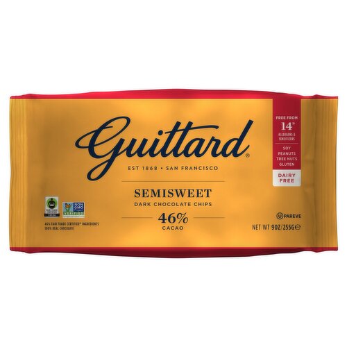 Guittard 46% Cacao Semisweet Dark Chocolate Chips, 9 oz