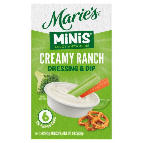 Marie's Minis Creamy Ranch Dressing & Dip, 1.5 oz, 6 count