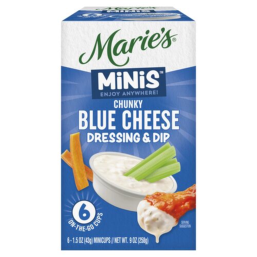 Marie's Minis Chunky Blue Cheese Dressing & Dip, 1.5 oz, 6 count