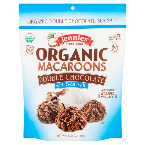 Jennies Organic Double Chocolate with Sea Salt Macaroons, 5.25 oz