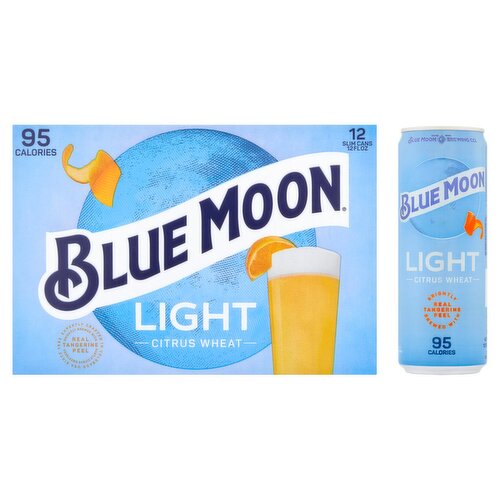Blue Moon Light Citrus Wheat Beer, 12 count, 12 fl oz