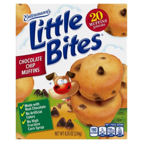 Entenmann's Little Bites Chocolate Chip Muffins, 20 count, 8.25 oz