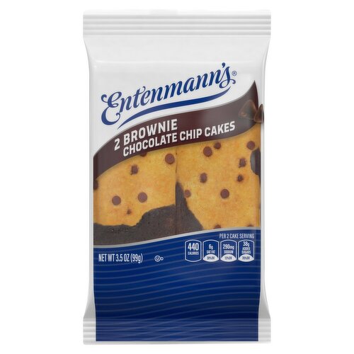 Entenmann's Brownie Chocolate Chip Cakes, 2 count, 3.5 oz