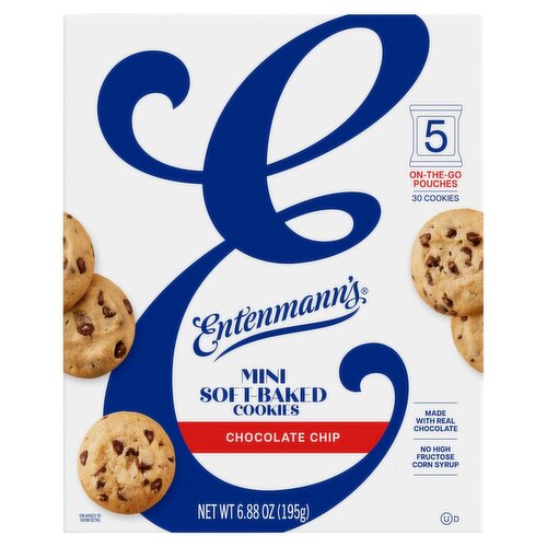 Entenmann's Little Bites Soft Baked Mini Chocolate Chip Cookies, 30 count, 6.88 oz