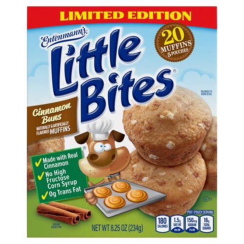 Entenmann's Little Bites Cinnamon Buns Muffins Limited Edition, 20 count, 8.25 oz