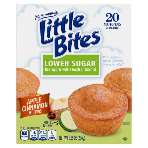 Entenmann's Little Bites Lower Sugar Apple Cinnamon Muffins, 20 count, 8.25 oz