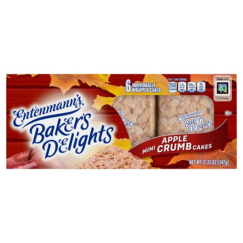 Entenmann's Baker's Delights Apple Mini Crumb Cakes, 6 count, 12.25 oz