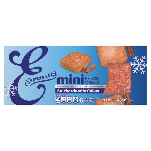 Entenmann's Mini Snickerdoodle Snack Cakes Limited Edition, 6 Count, 10.5 oz