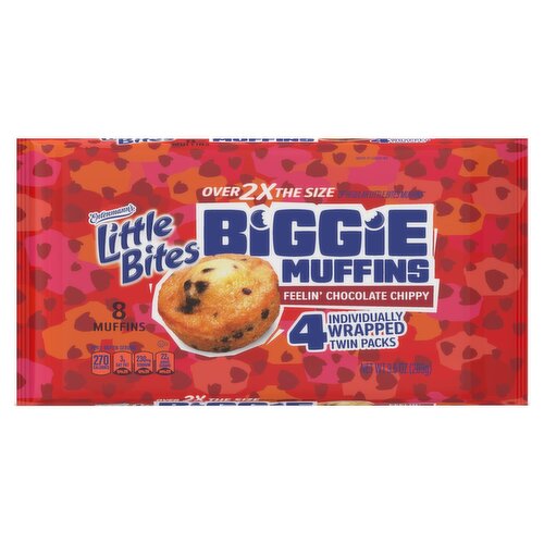 Entenmann's Little Bites Feelin' Chocolate Chippy Biggie Muffins Twin Pack, 8 count, 9.5 oz