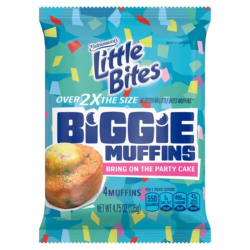 Entenmann's Little Bites Bring on the Party Cake Biggie Muffins, 4 count, 4.75 oz