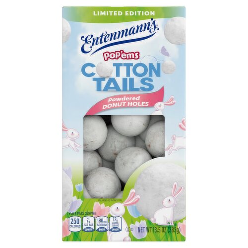 Entenmann's Pop'ems Cotton Tails Powdered Donut Holes Limited Edition, 13.5 oz