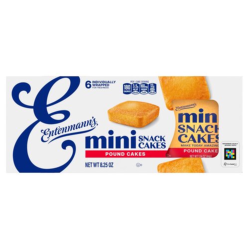Entenmann's Mini Pound Snack Cakes, 6 count, 8.25 oz