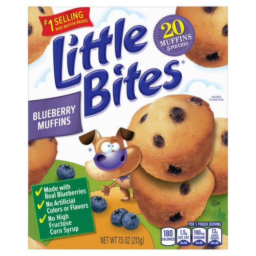 Little Bites Blueberry Muffins, 5 count, 7.5 oz