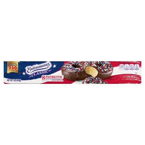 Entenmann's Classic Patriotic Rich Frosted Donuts, 8 count, 1 lb