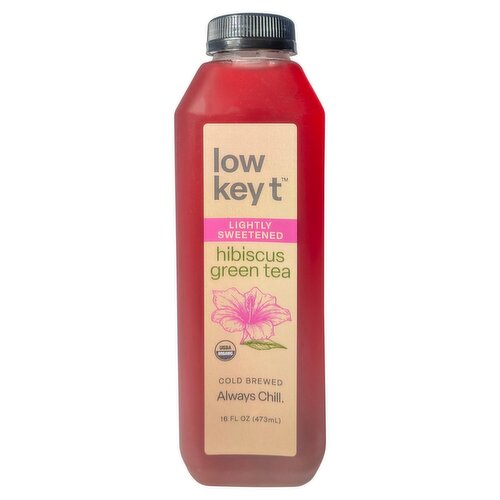 Low Key T Lightly Sweetened Hibiscus Green Tea, 16 fl oz